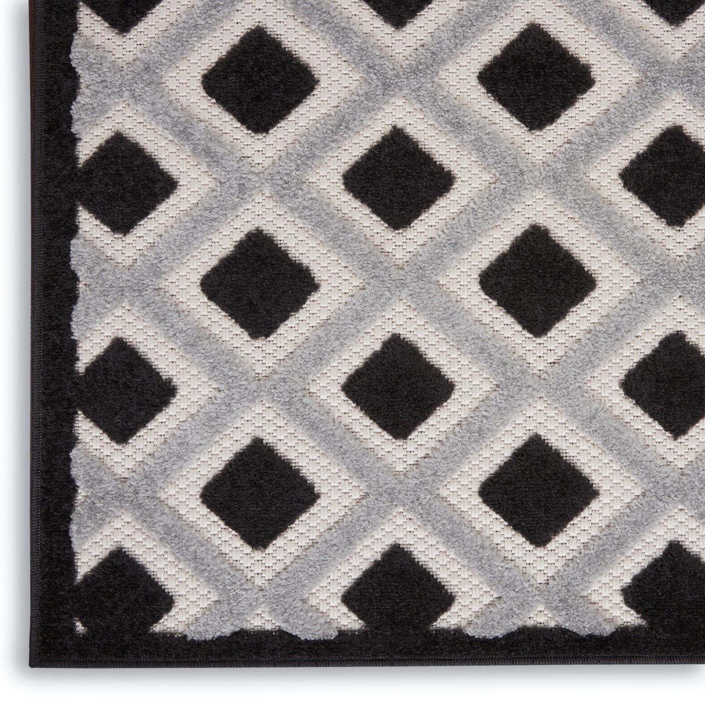 Nourison Aloha 9' x 12' Black White Modern Rug