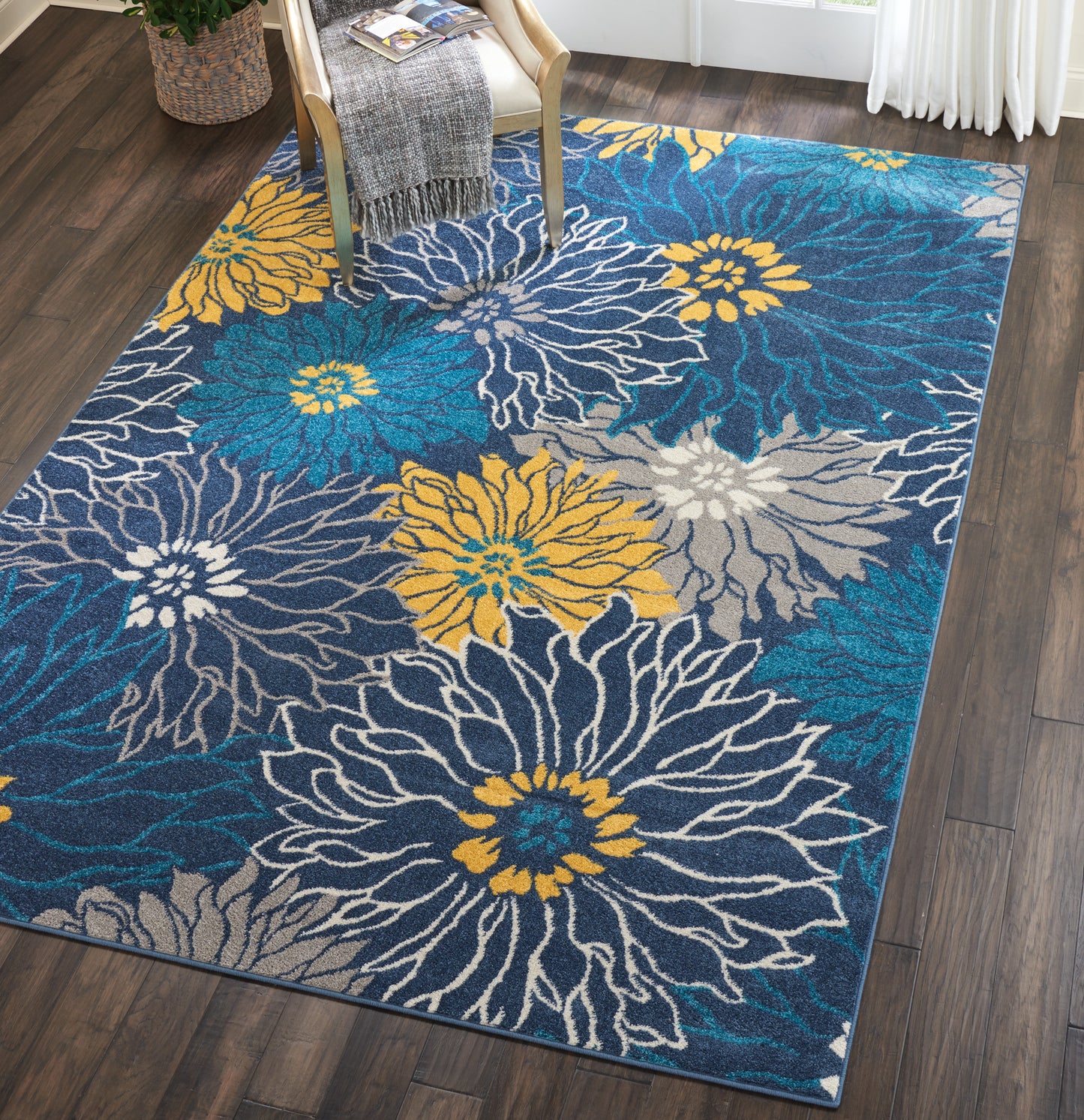 Nourison Passion 6'7" x 9'6" Blue Contemporary Indoor Rug