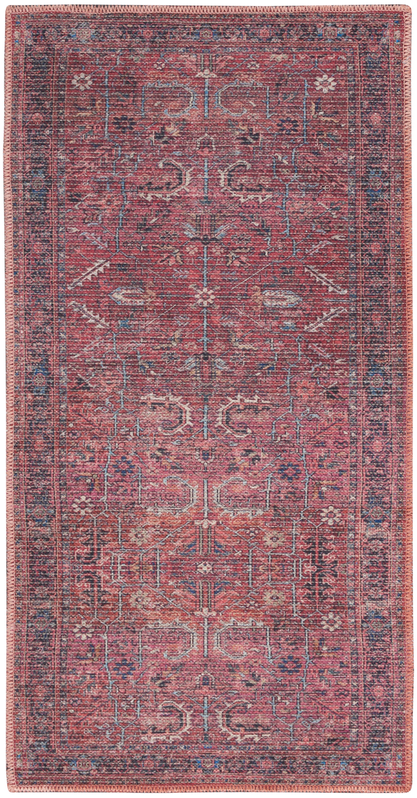 Nicole Curtis Machine Washable Series 1 3' x 5' Brick Vintage Indoor Rug