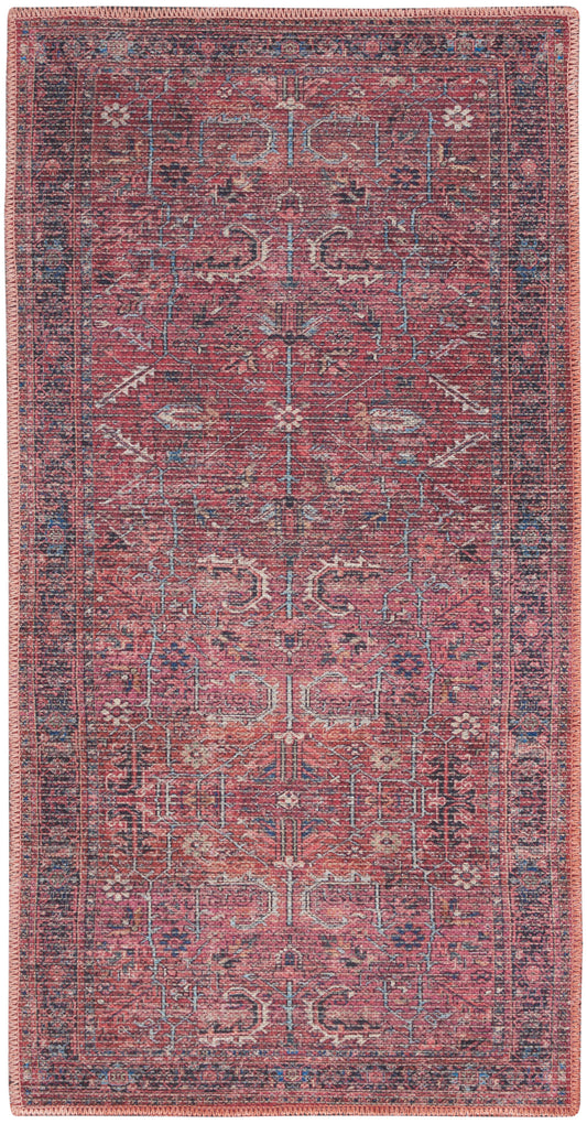 Nicole Curtis Machine Washable Series 1 3' x 5' Brick Vintage Indoor Rug