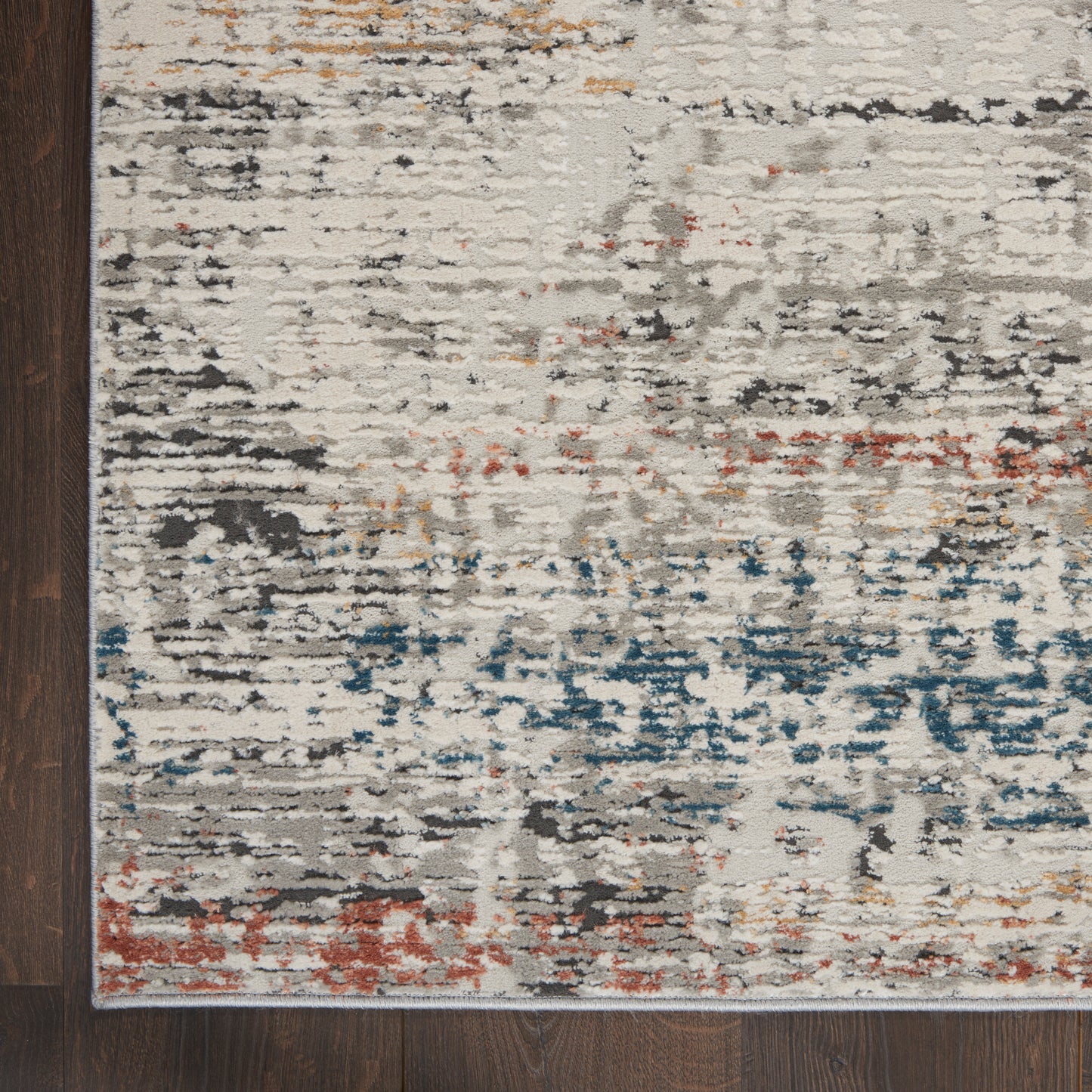 Nourison Rustic Textures 3'11" x 5'11" Light Grey Multi Modern Indoor Rug