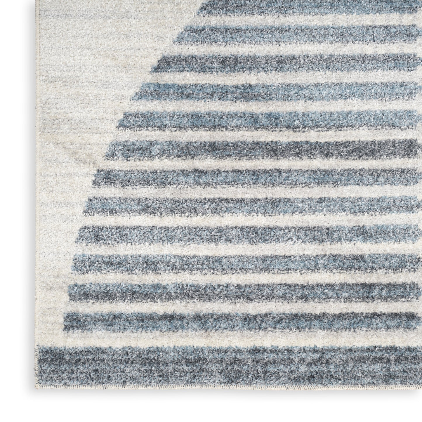 Nourison Astra Machine Washable 3'3" x 5' Ivory Blue Mid-Century Modern Indoor Rug