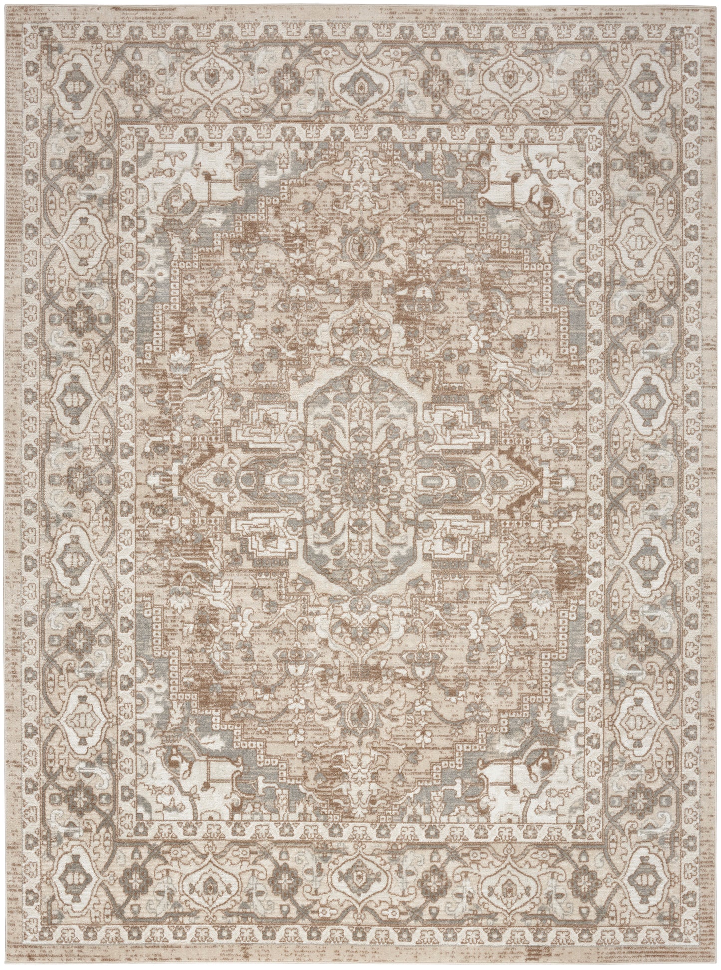 Nourison Quarry 7'10" x 9'10" Beige Vintage Indoor Rug