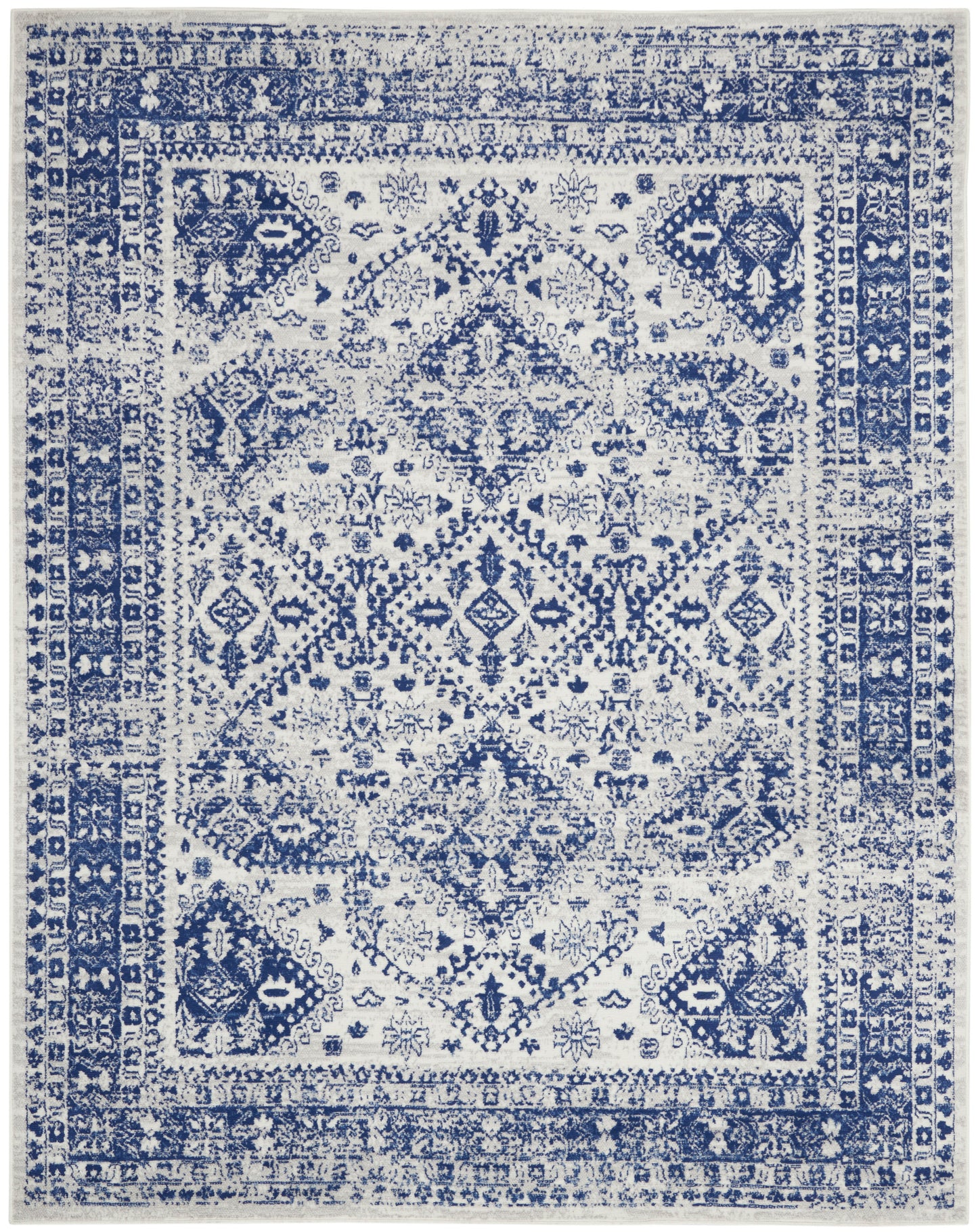 Nourison Whimsicle 8' x 10' Ivory Navy Farmhouse Indoor Rug