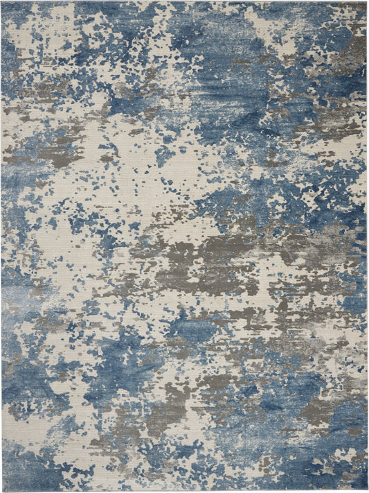 Nourison Rustic Textures 7'10" x 10'6" Grey/Blue Modern Indoor Rug