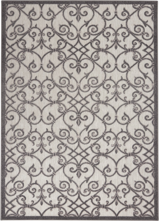 Nourison Aloha 5'3" x 7'5" Grey Charcoal Contemporary Rug