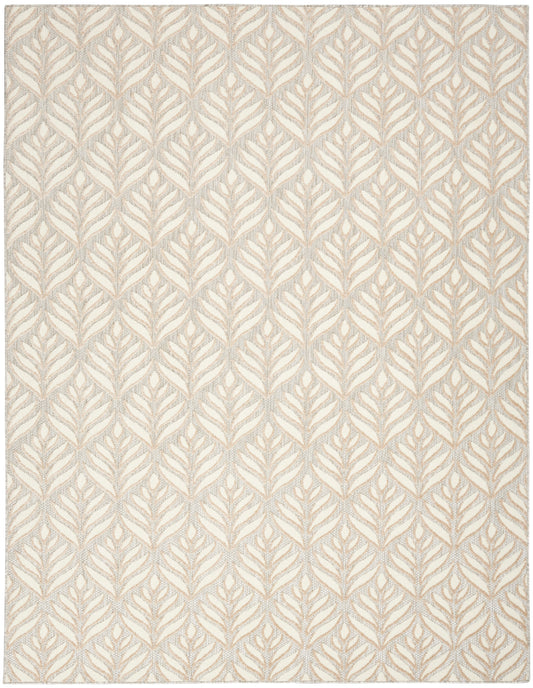 Nourison Aloha 7'10" x 10'6" Ivory Grey Tropical Rug