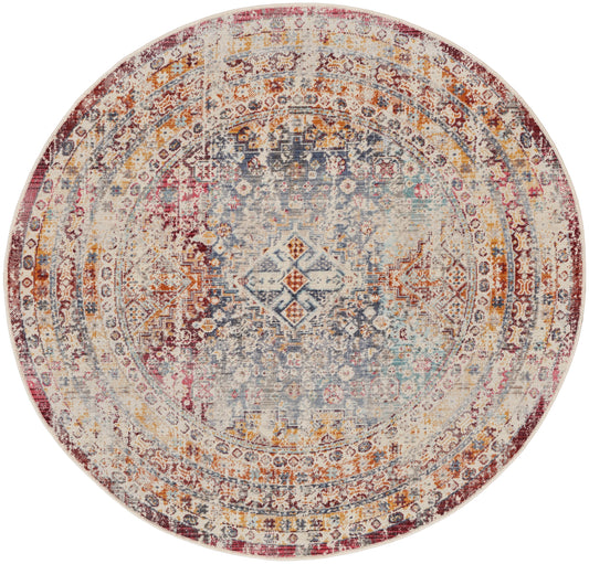 Nourison Vintage Kashan 6' x Round Multicolor Vintage Indoor Rug