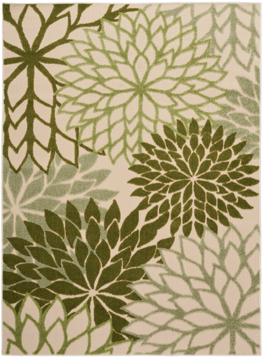 Nourison Aloha 6' x 9' Ivory Green Tropical Rug