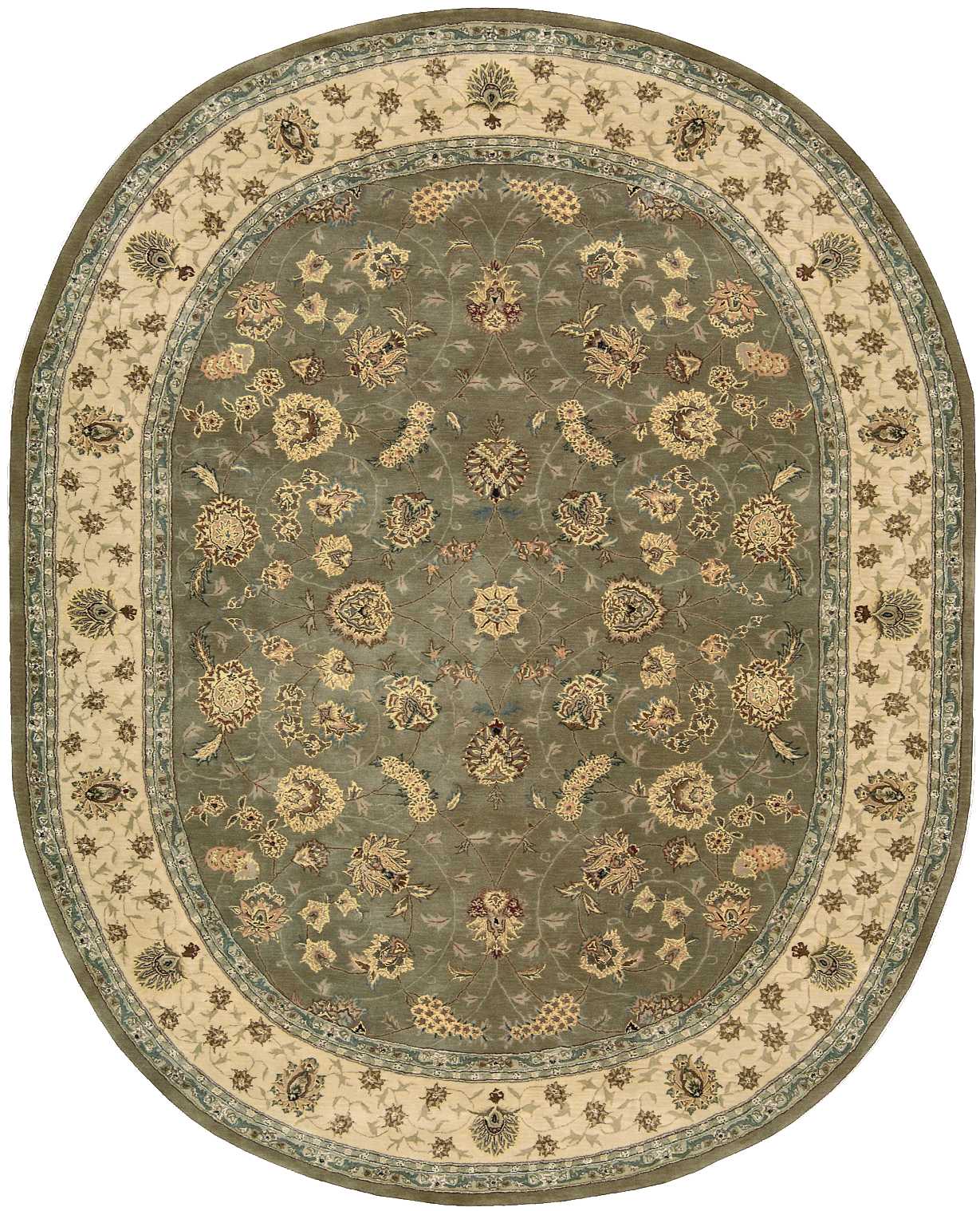 Nourison Nourison 2000 7'6" x 9'6" Oval Olive Traditional Indoor Rug