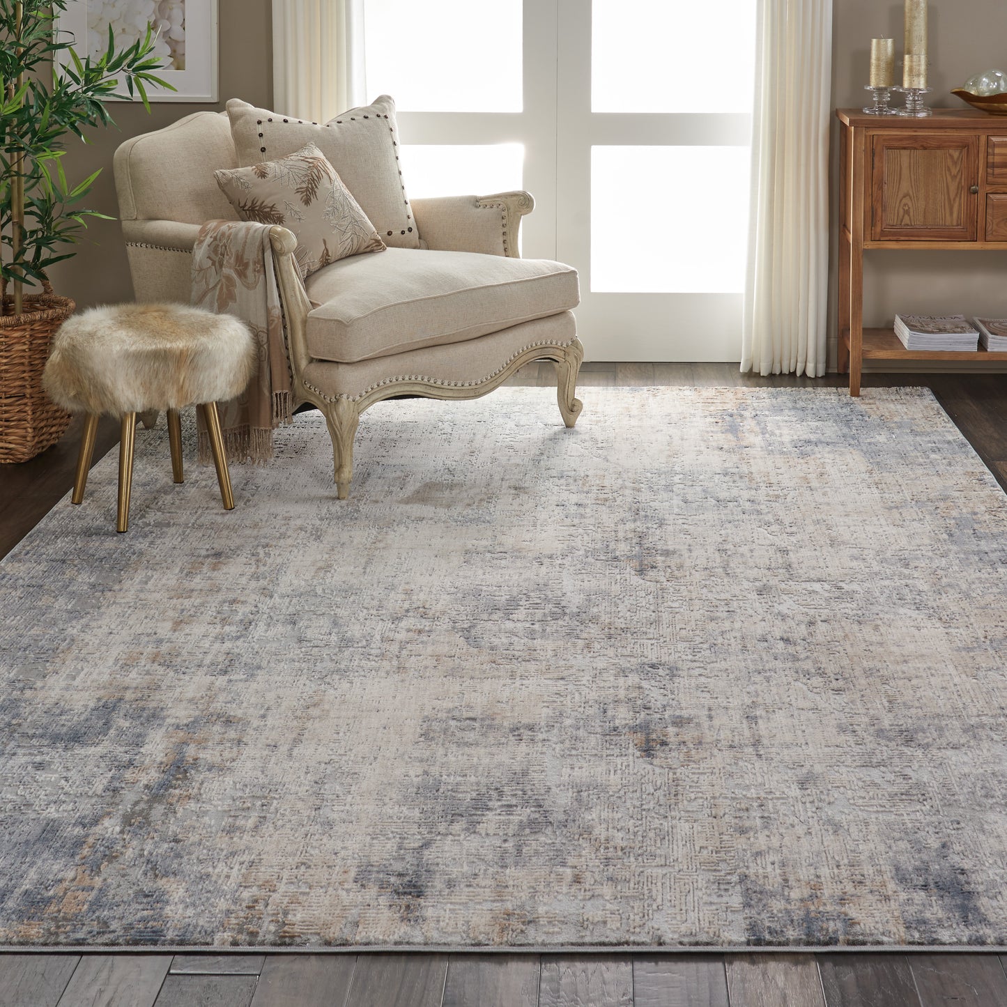 Nourison Rustic Textures 9'3" x 12'9" Grey Beige Modern Indoor Rug