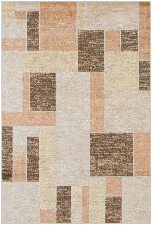 Nourison Astra Machine Washable 3'3" x 5' Beige Multicolor Modern Indoor Rug