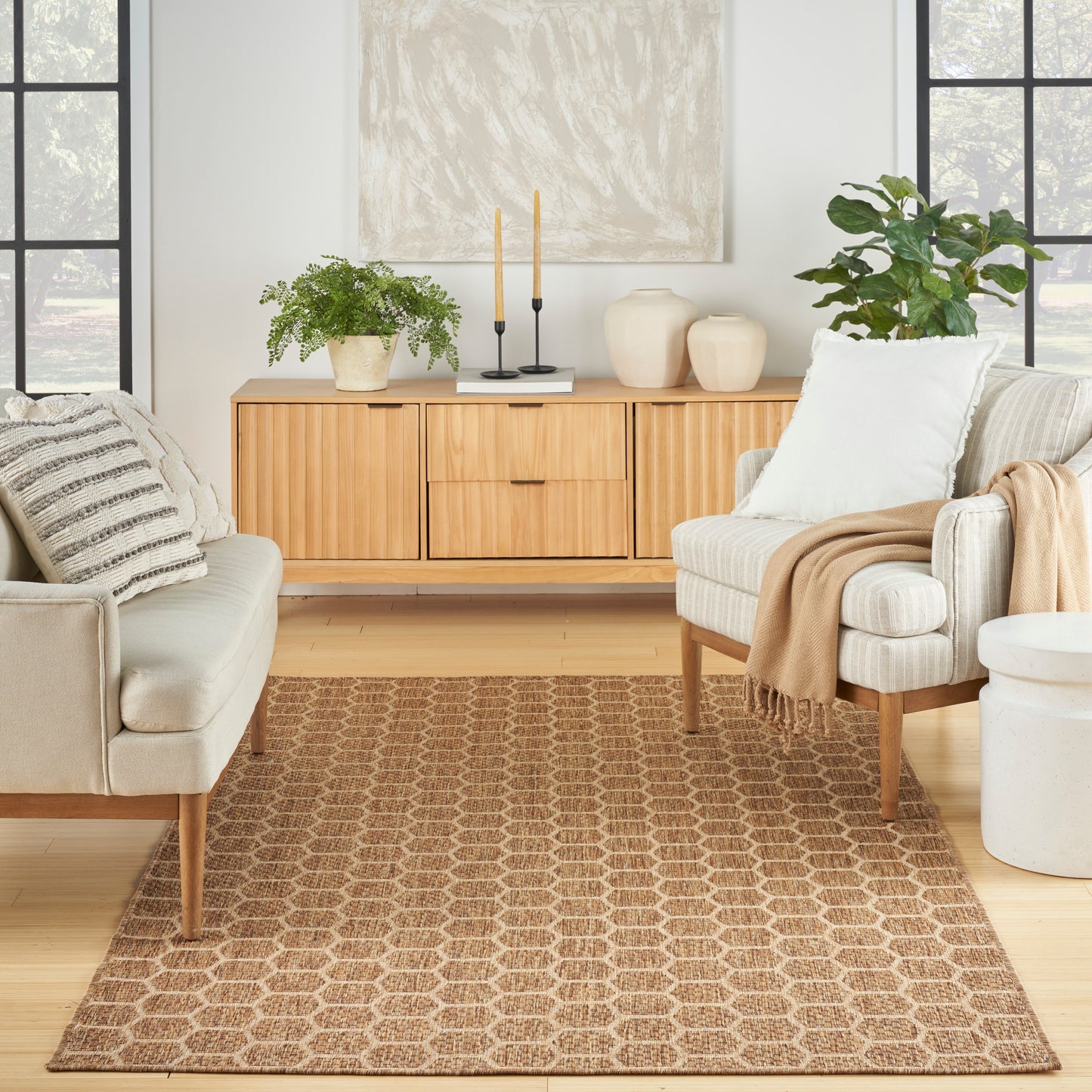 Nourison Twist Reversible 6' x 9' Natural Modern Rug