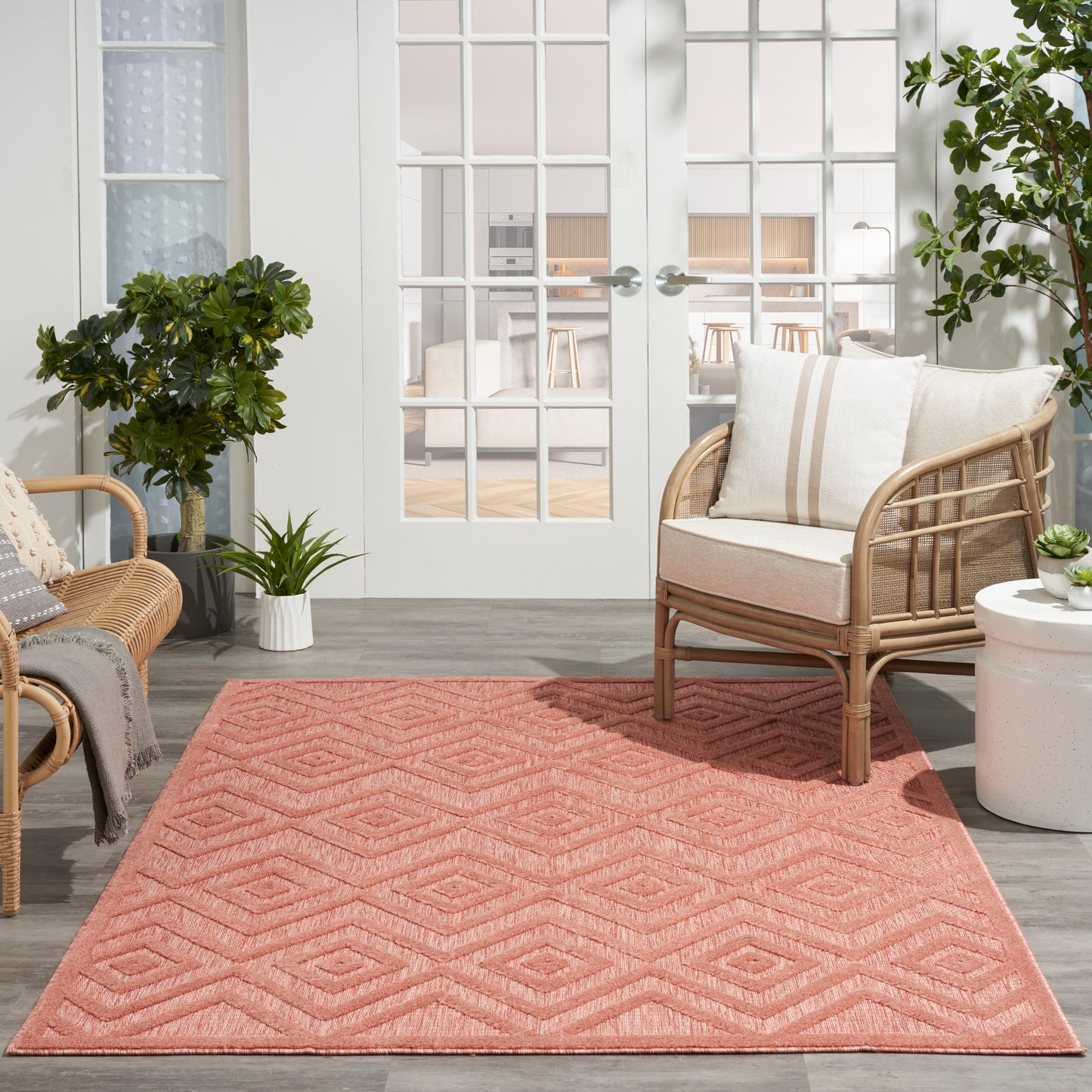 Nourison Versatile 5' x 7' Coral Orange Modern Rug