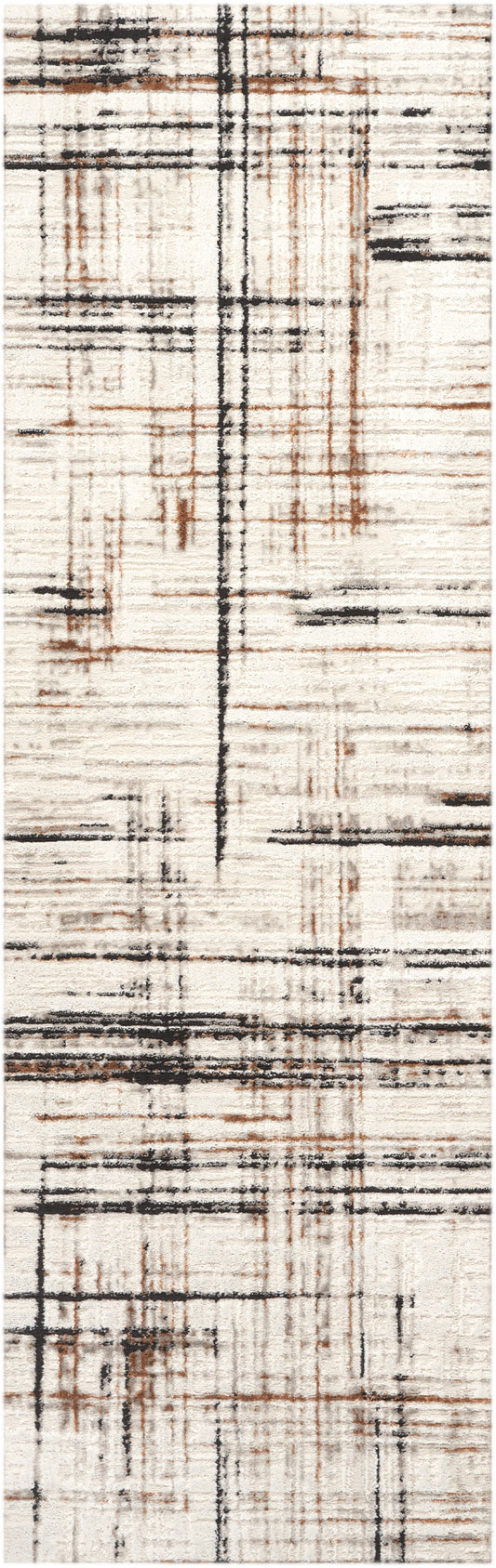 Calvin Klein Captivating 2'3" x 7'3" Ivory Multicolor Modern Indoor Rug