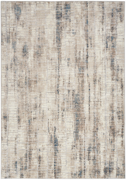 Calvin Klein CK022 Infinity 5'3" x 7'3" Ivory Grey Blue Modern Indoor Rug