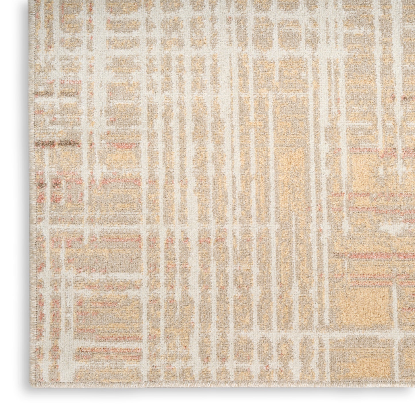 Nourison Washable Decor 5'3" x 7' Beige Peach Modern Indoor Rug