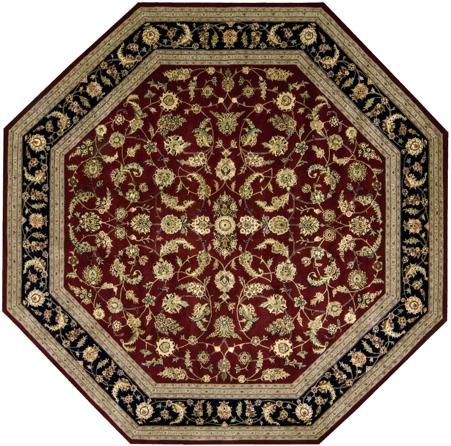 Nourison Nourison 2000 10' x Octagon Burgundy Traditional Indoor Rug