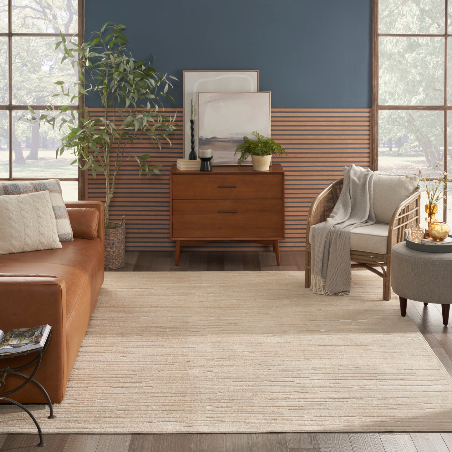 Nourison Care Free 9'2" x 12' Taupe Modern Indoor Rug