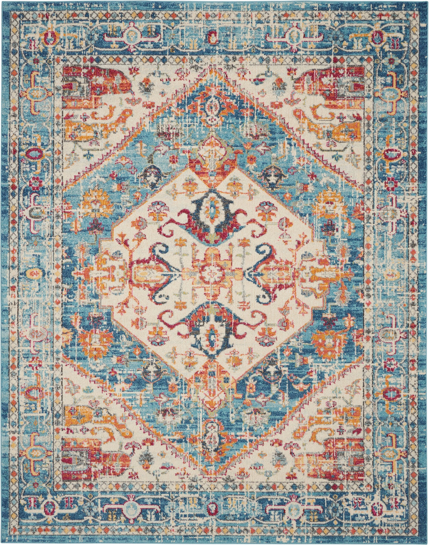 Nourison Passion 8' x 10' Ivory/Light Blue Bohemian Indoor Rug