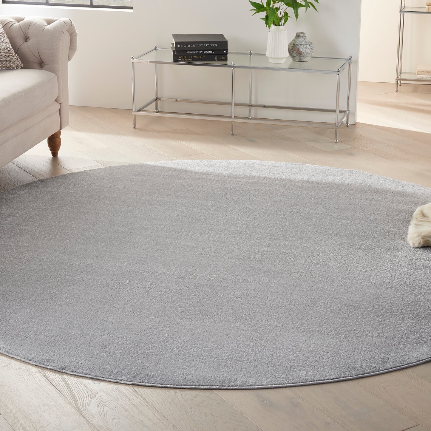 Nourison Nourison Essentials 8' x Round Silver Grey Outdoor Rug