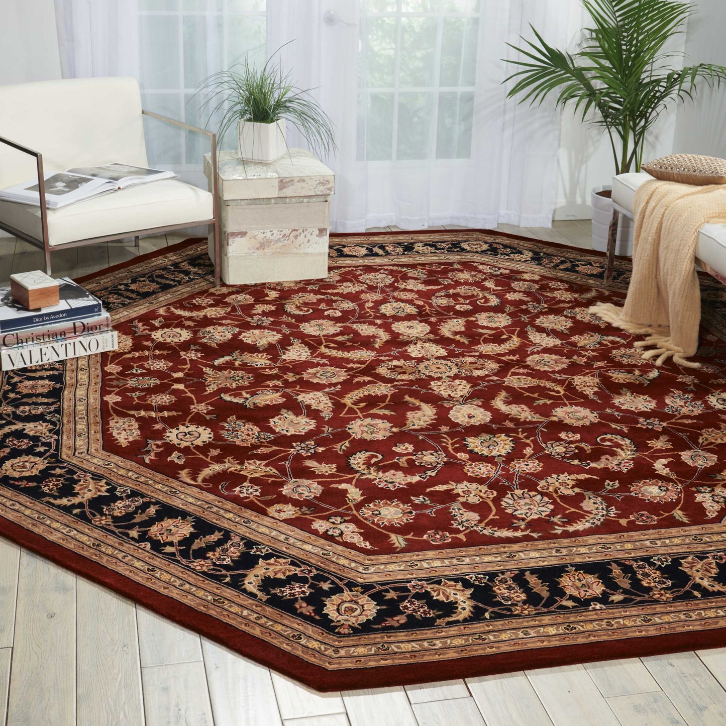 Nourison Nourison 2000 10' x Octagon Burgundy Traditional Indoor Rug