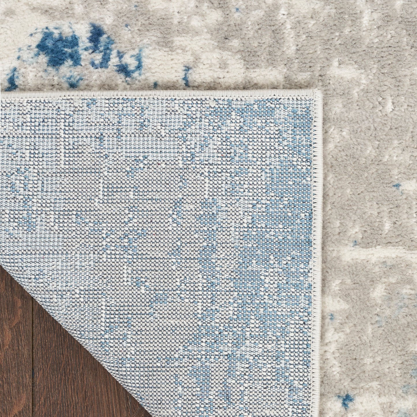 Nourison Quarry 7'10" x Square Ivory Grey Blue Modern Indoor Rug