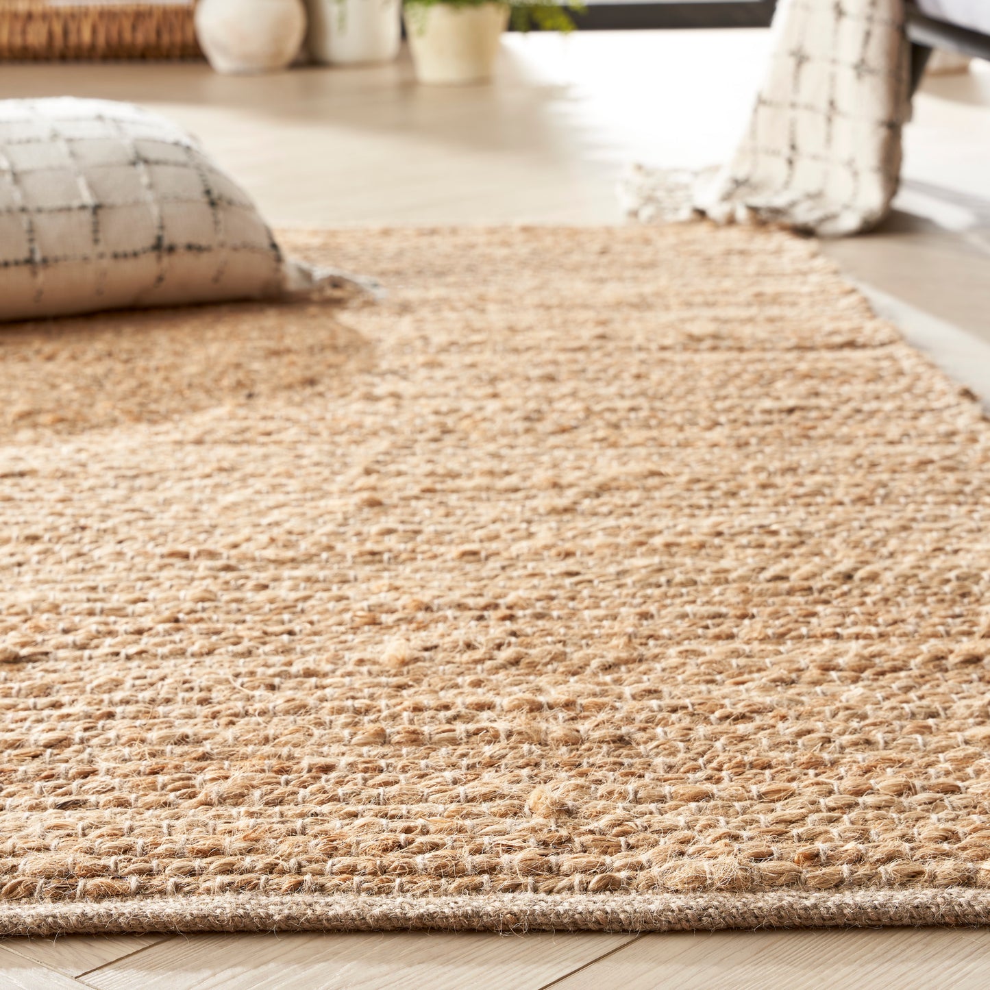 Nourison Natural Jute 4' x Square Natural Farmhouse Indoor Rug