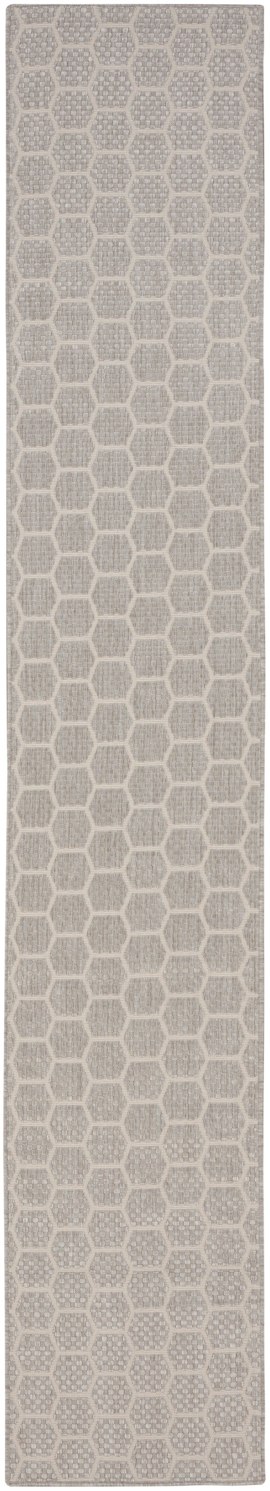 Nourison Twist Reversible 2'2" x 12' Grey Modern Rug