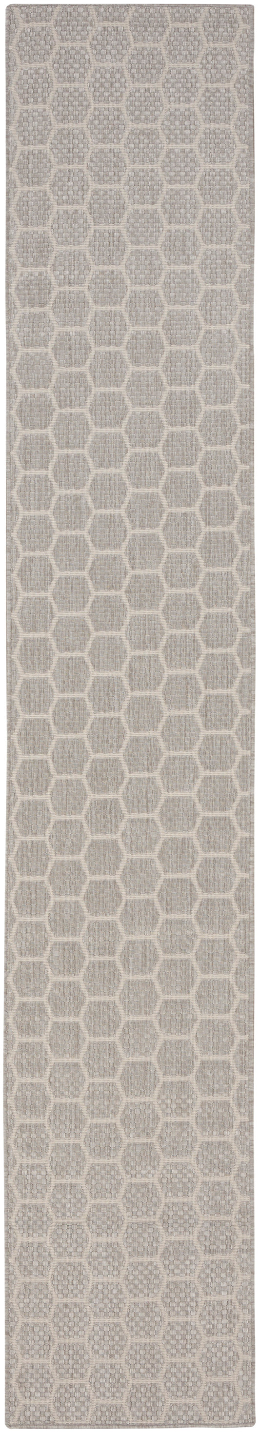 Nourison Twist Reversible 2'2" x 12' Grey Modern Rug