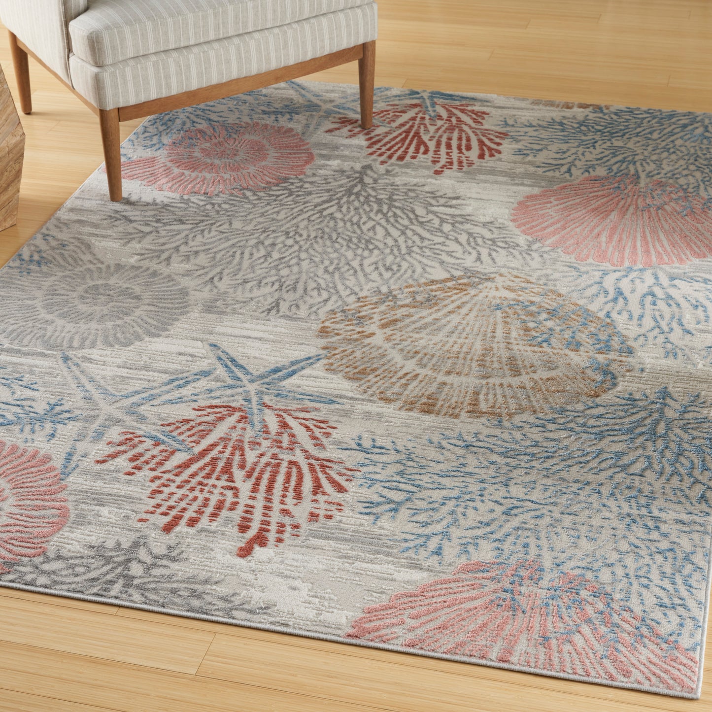 Nourison Seaside 5'3" x 7'3" Multicolor Coastal, Nautical & Beach Indoor Rug