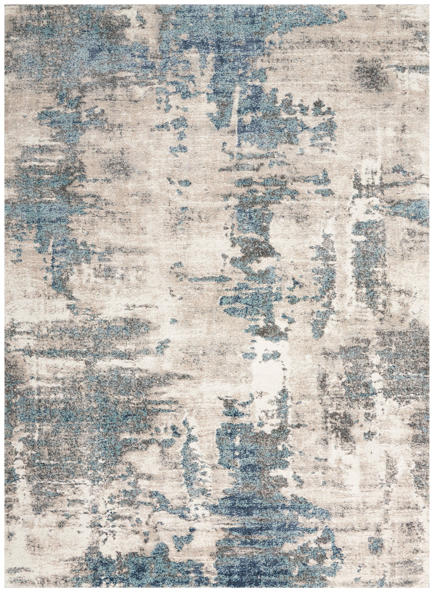 Nourison American Manor 5'3" x 7'3" Ivory Blue Modern Indoor Rug