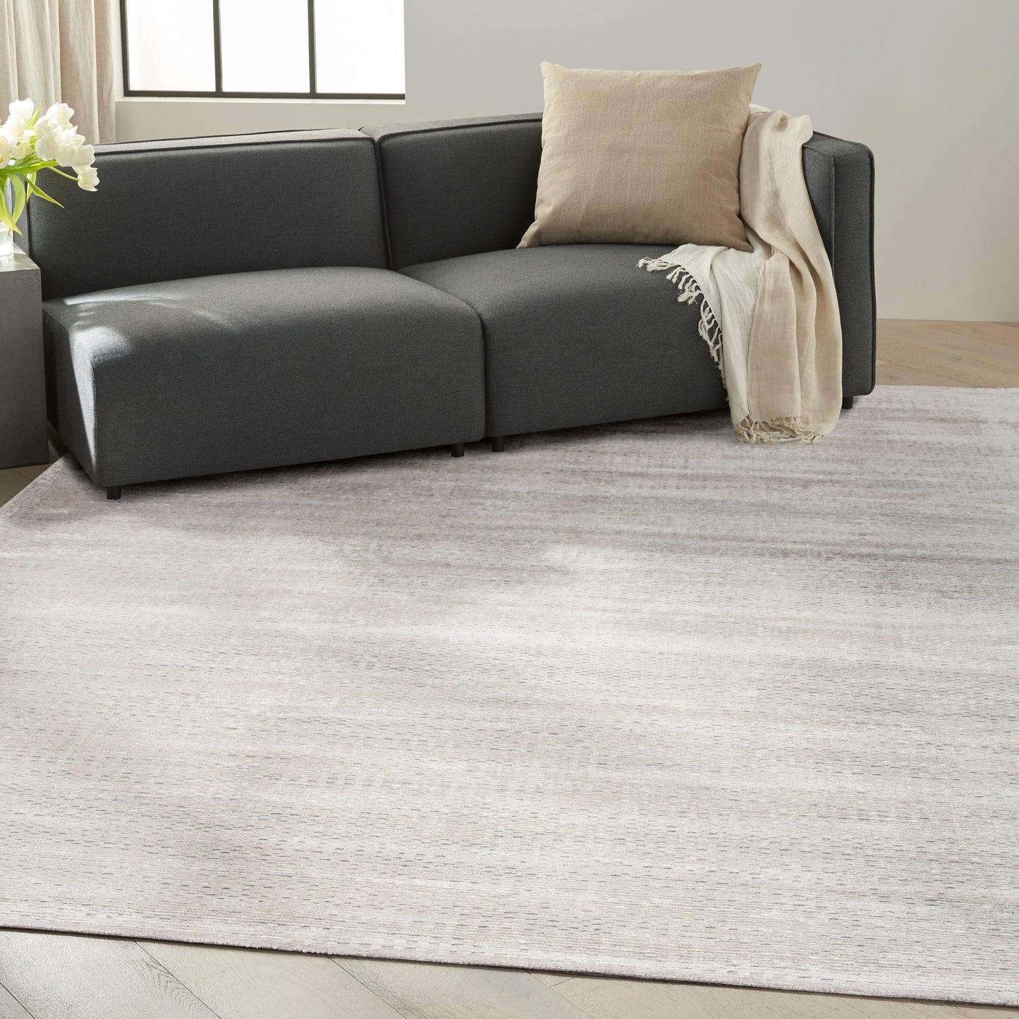 Calvin Klein Valley 8'6" x 11'6" Silver Modern Indoor Rug