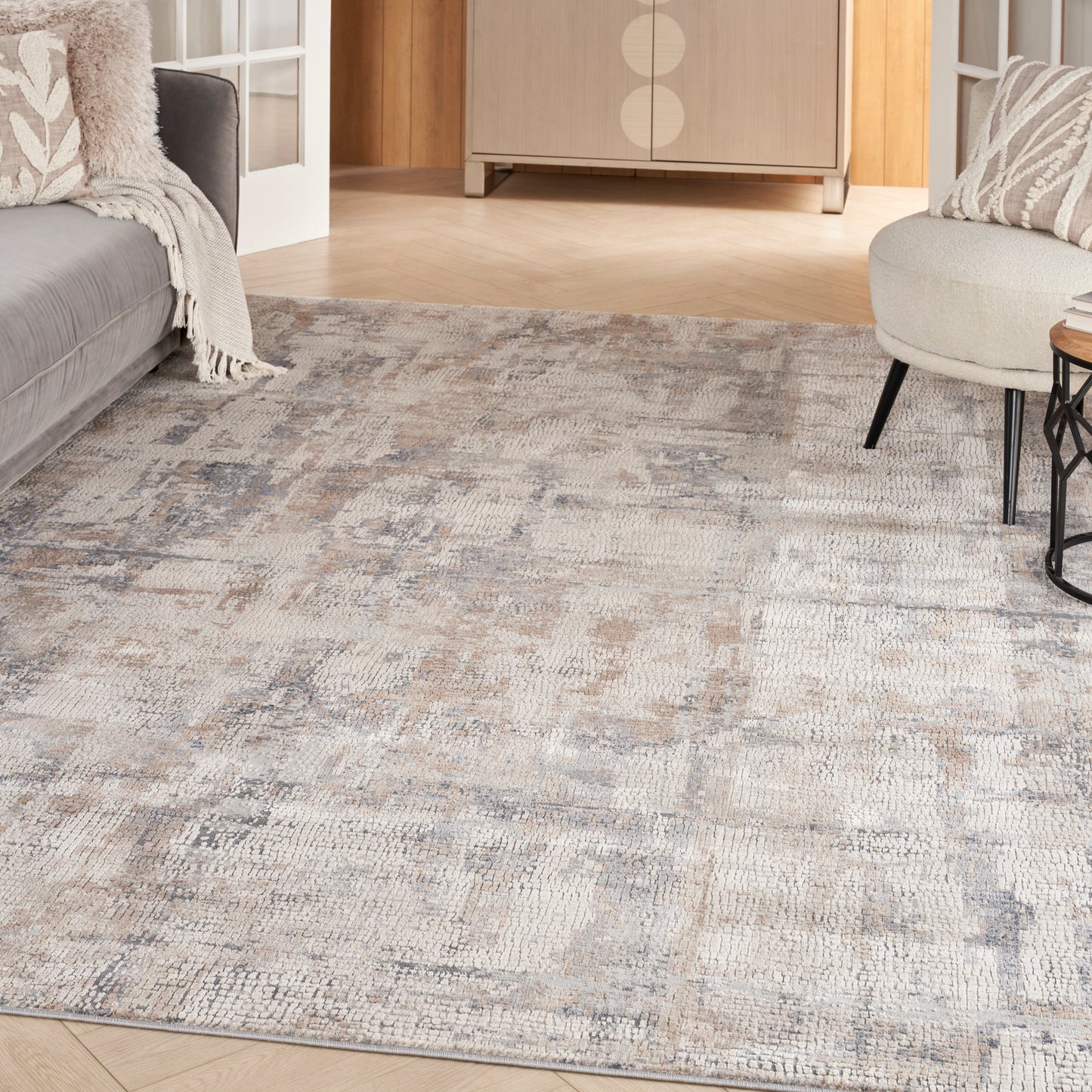 Nourison Rustic Textures 9'3" x 12'9" Beige Grey Modern Indoor Rug