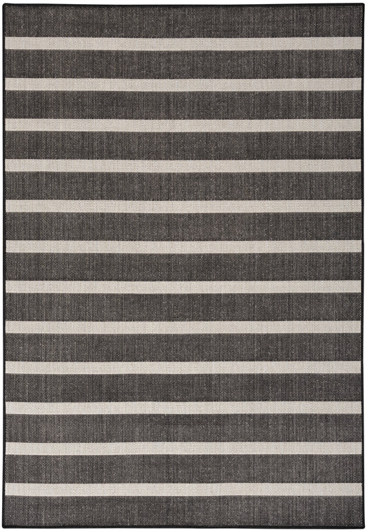 Nourison Positano 7' x 10' Black Ivory Modern Rug