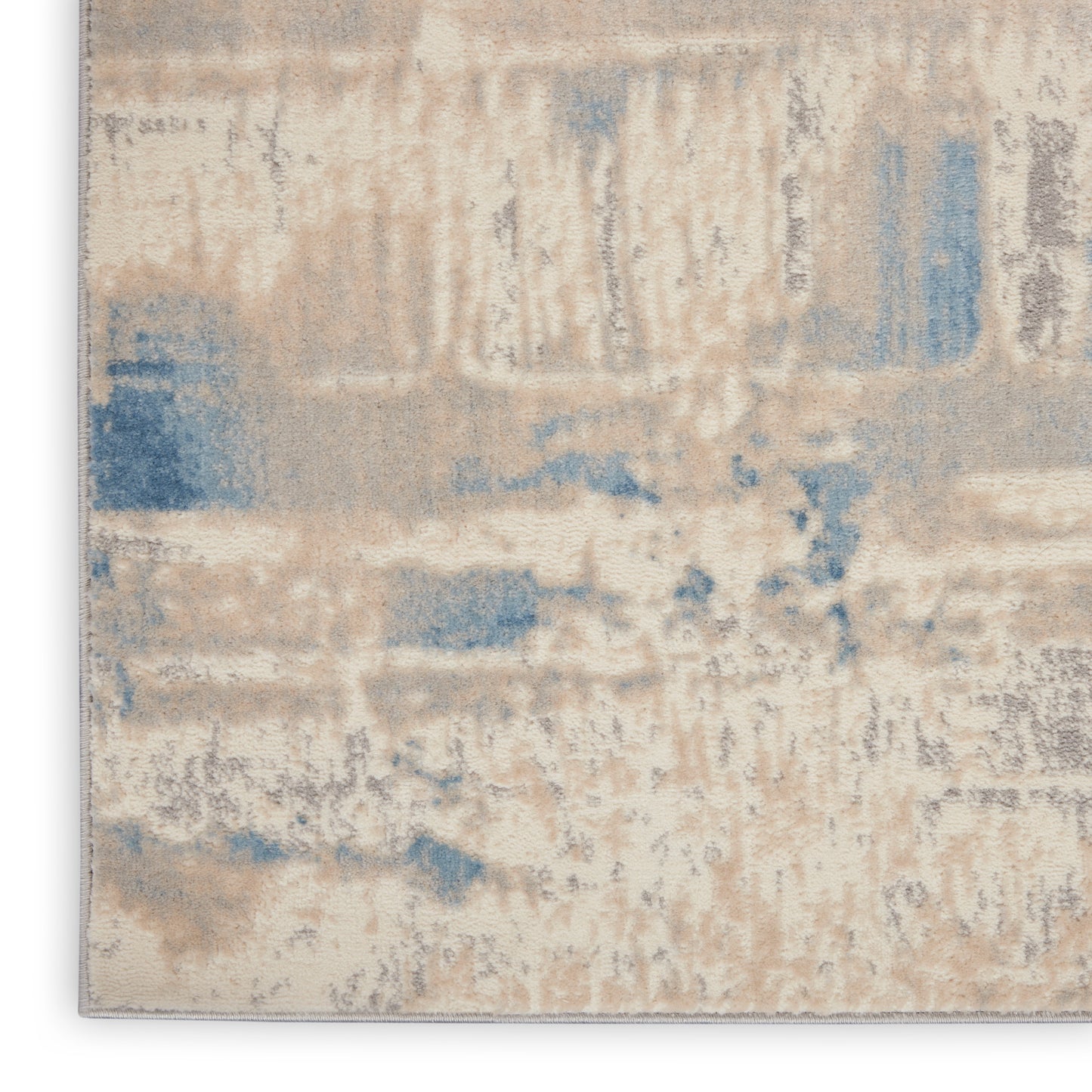 Nourison Solace 5'3" x 7'3" Ivory/Grey/Blue Modern Indoor Rug