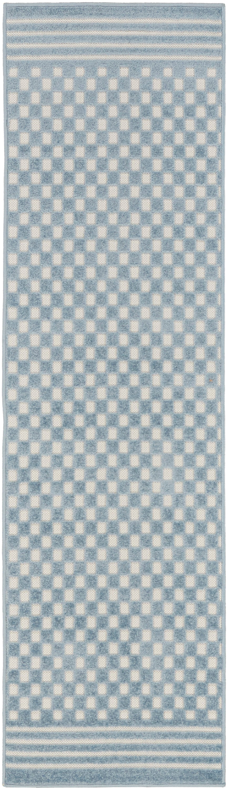 Nourison Care Free 2' x 6' Blue Modern Indoor Rug