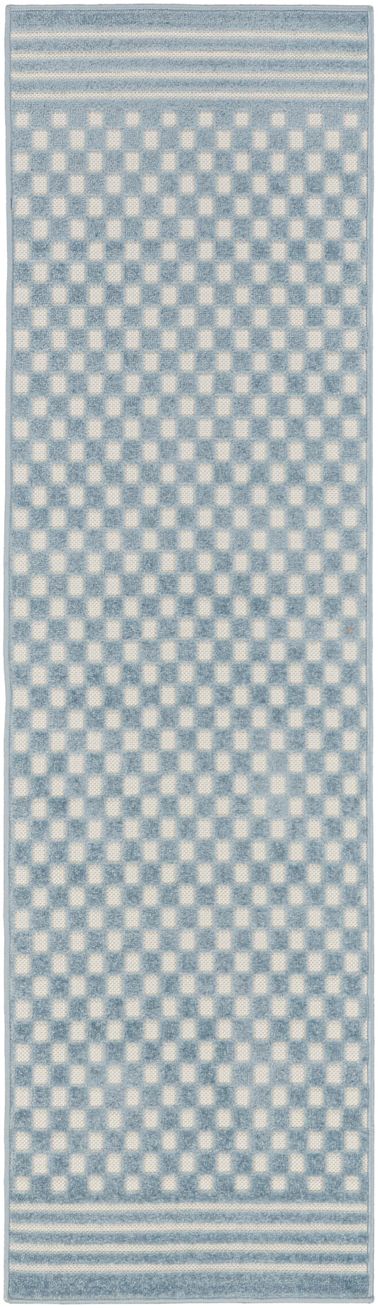 Nourison Care Free 2' x 6' Blue Modern Indoor Rug