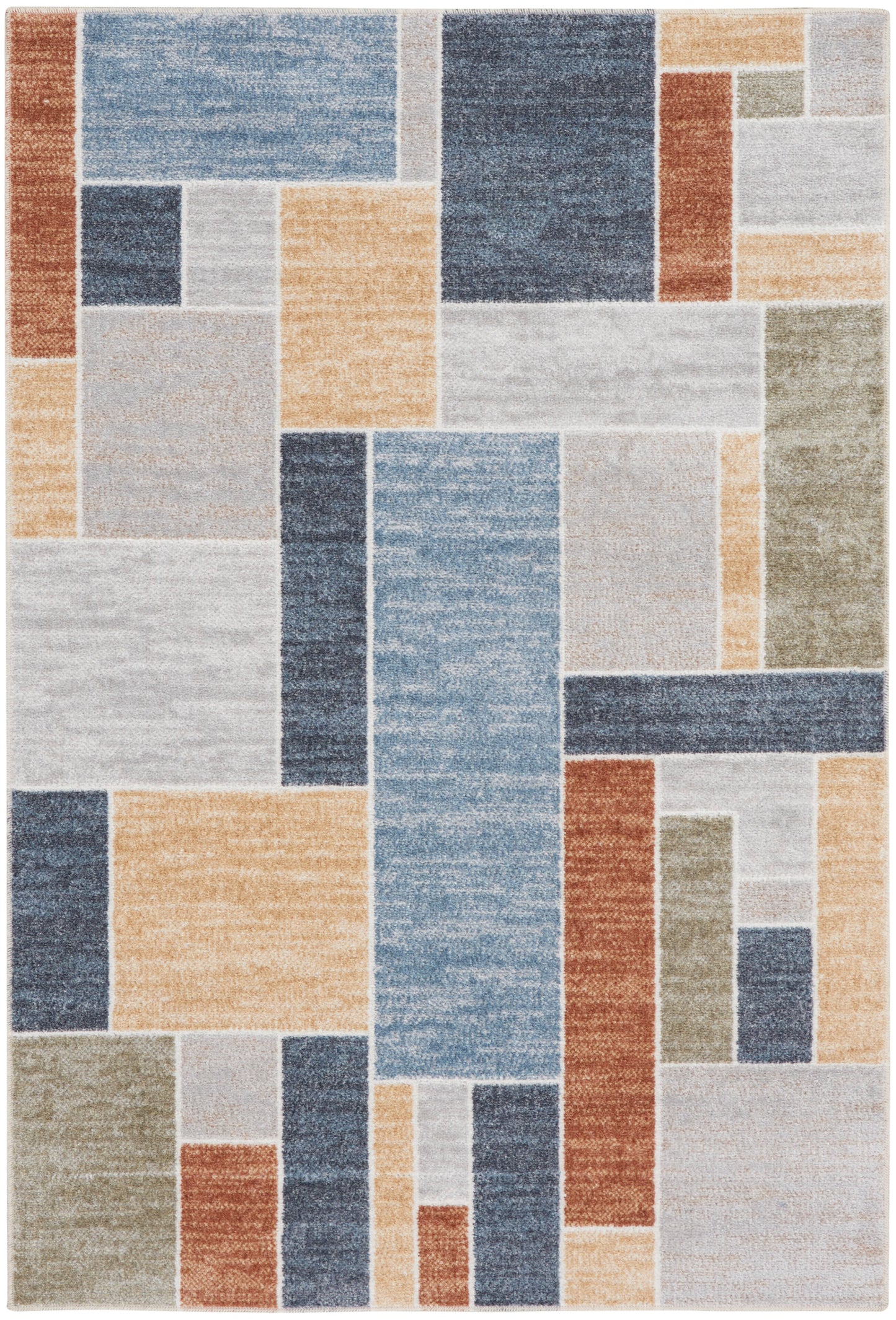 Nourison Astra Machine Washable 2'2" x 4' Multicolor Contemporary Indoor Rug