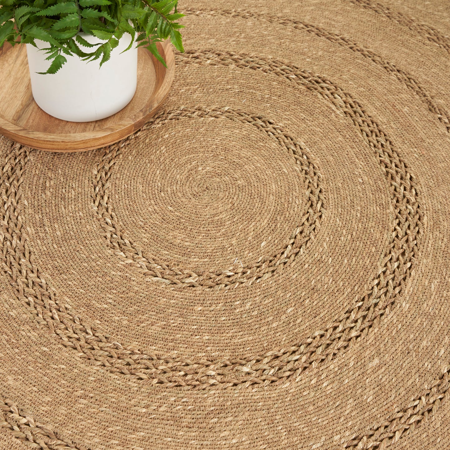 Nourison Natural Seagrass 5' x Round Natural Outdoor Rug