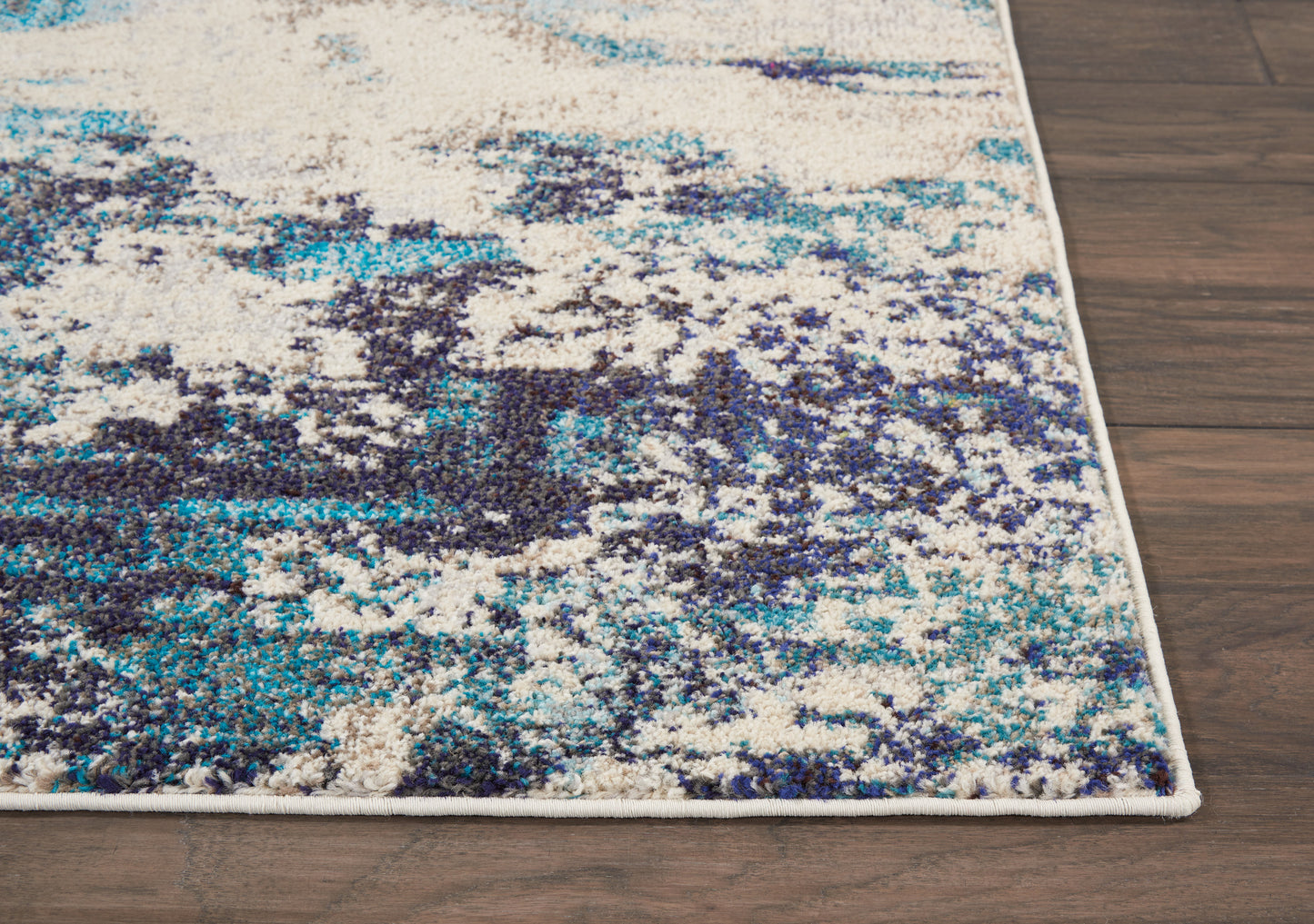 Nourison Celestial 5'3" x 7'3" Ivory/Teal Blue Modern Indoor Rug