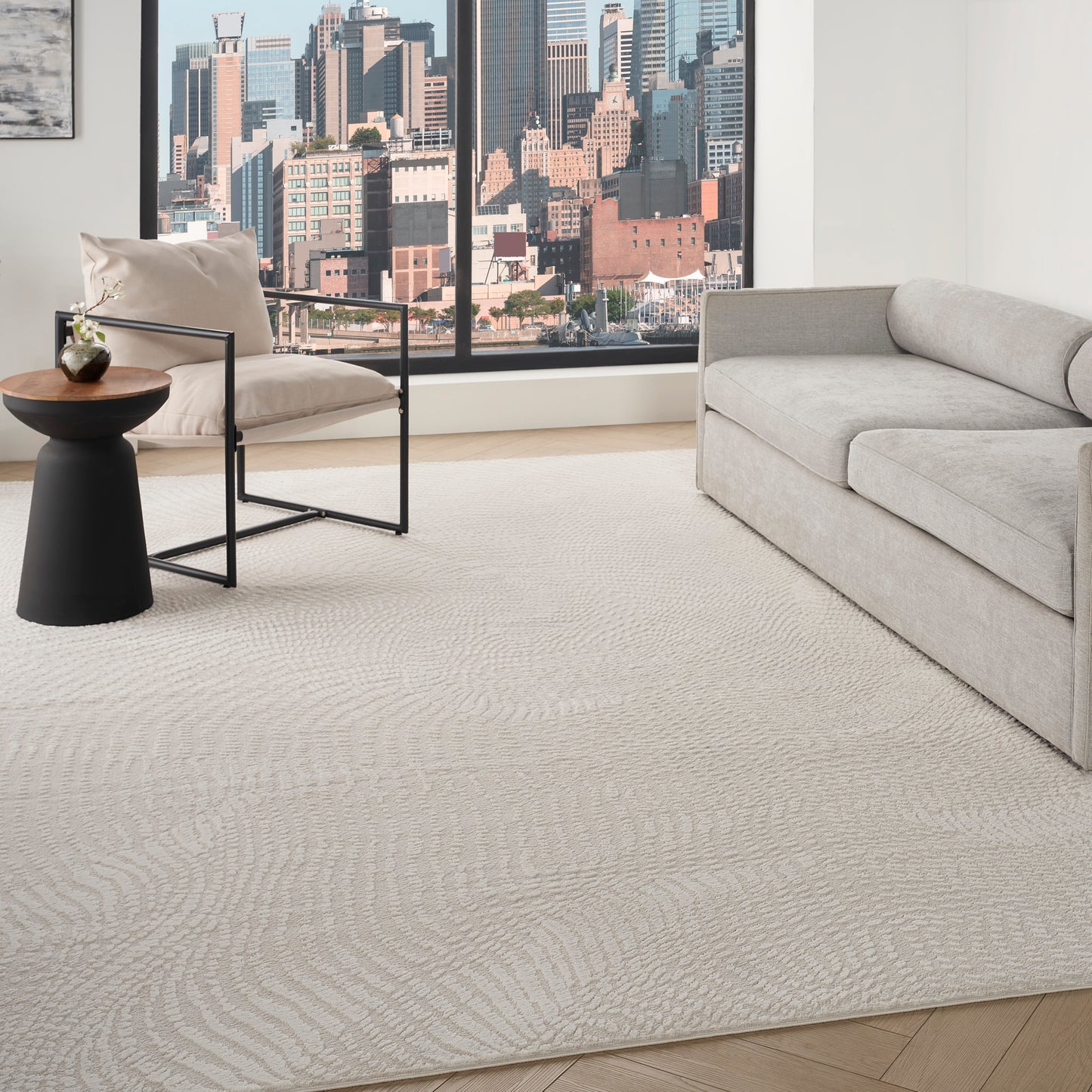 DKNY Central Park West 9' x 12' Ivory Modern Indoor Rug