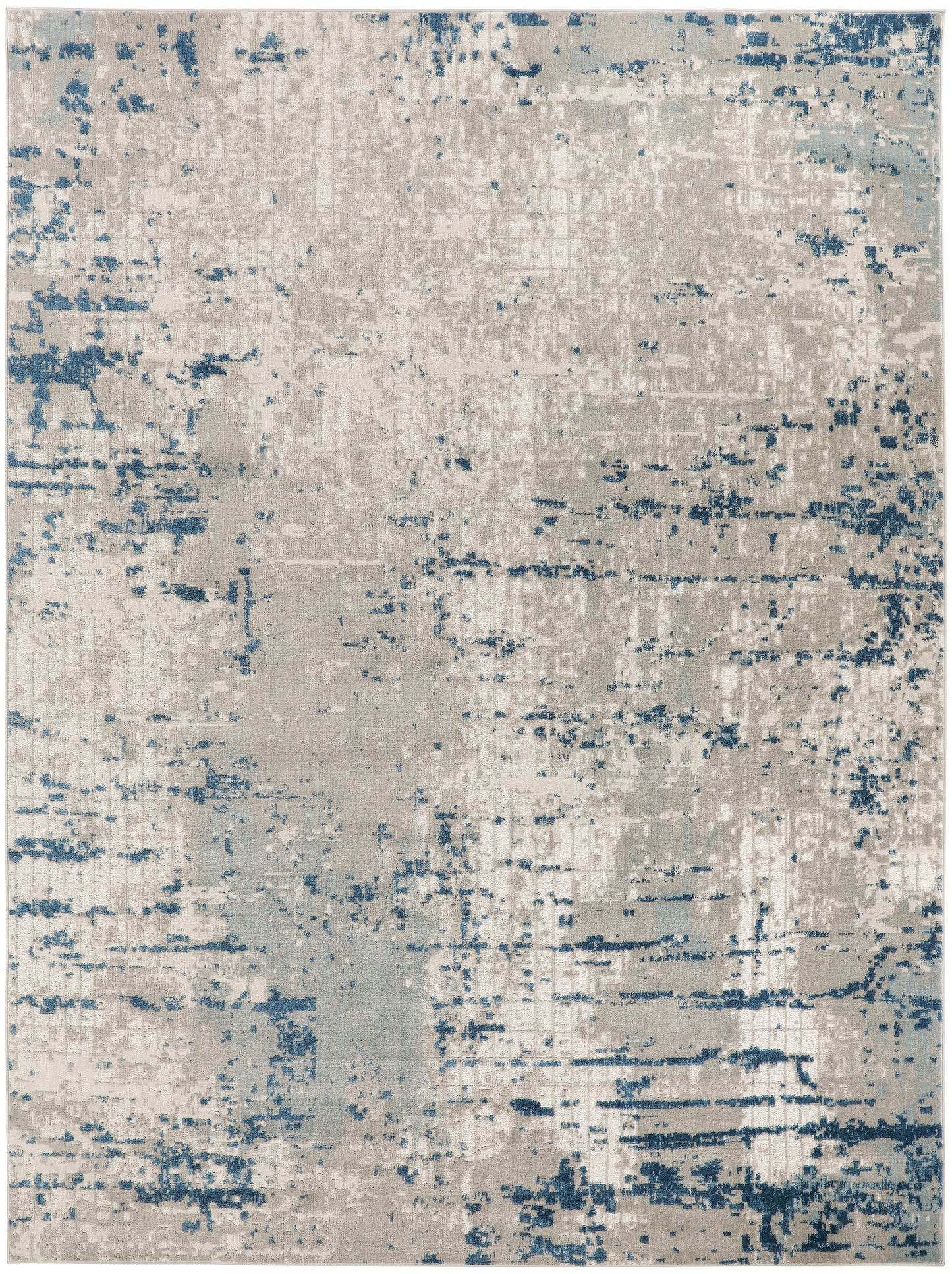 Nourison Quarry 7'10" x 9'10" Ivory Grey Blue Modern Indoor Rug