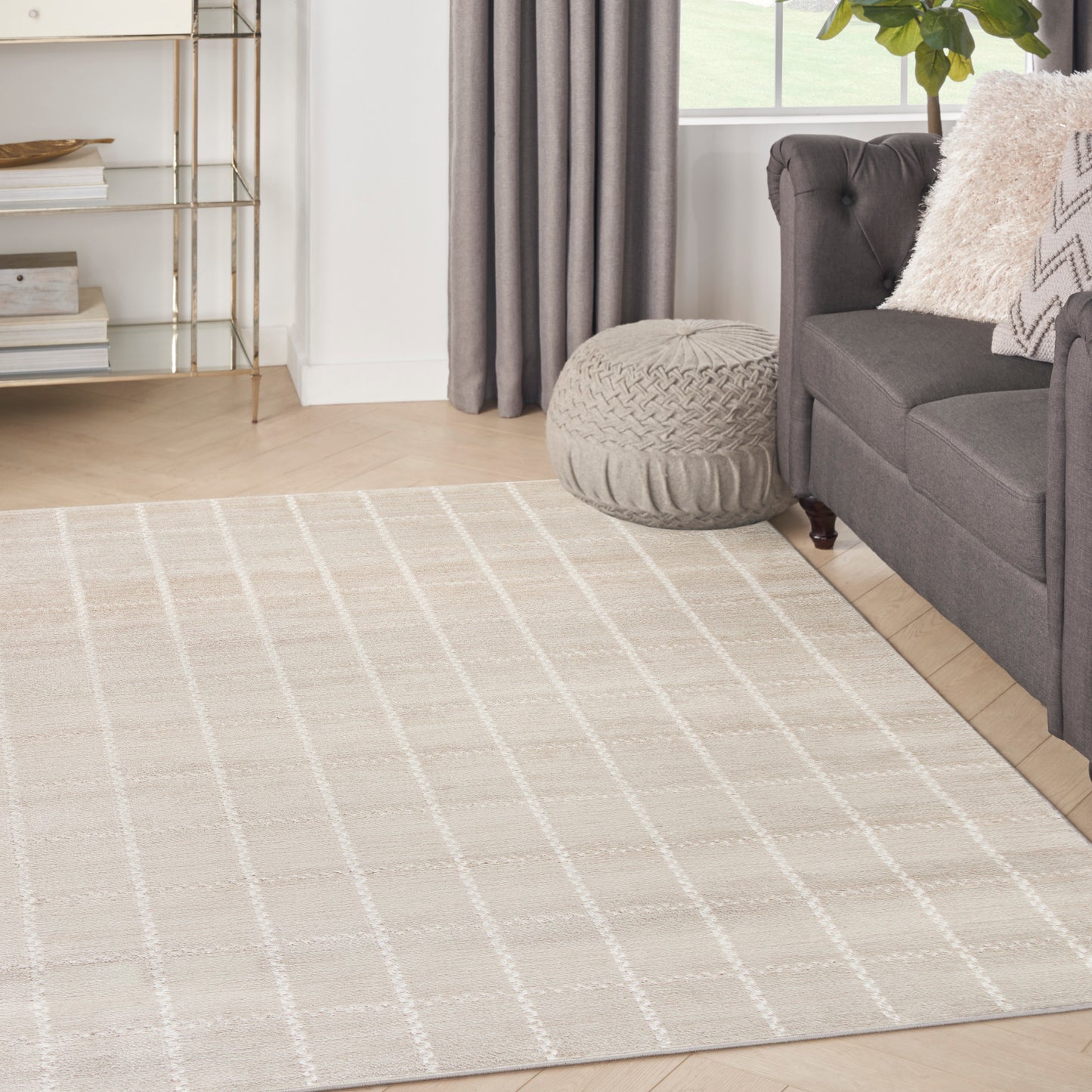 Nourison Serenity Home 3'11" x 5'11" Ivory Modern Indoor Rug