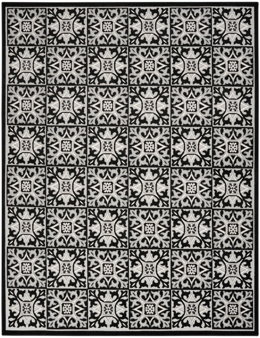 Nourison Aloha 7' x 10' Black White Contemporary Rug