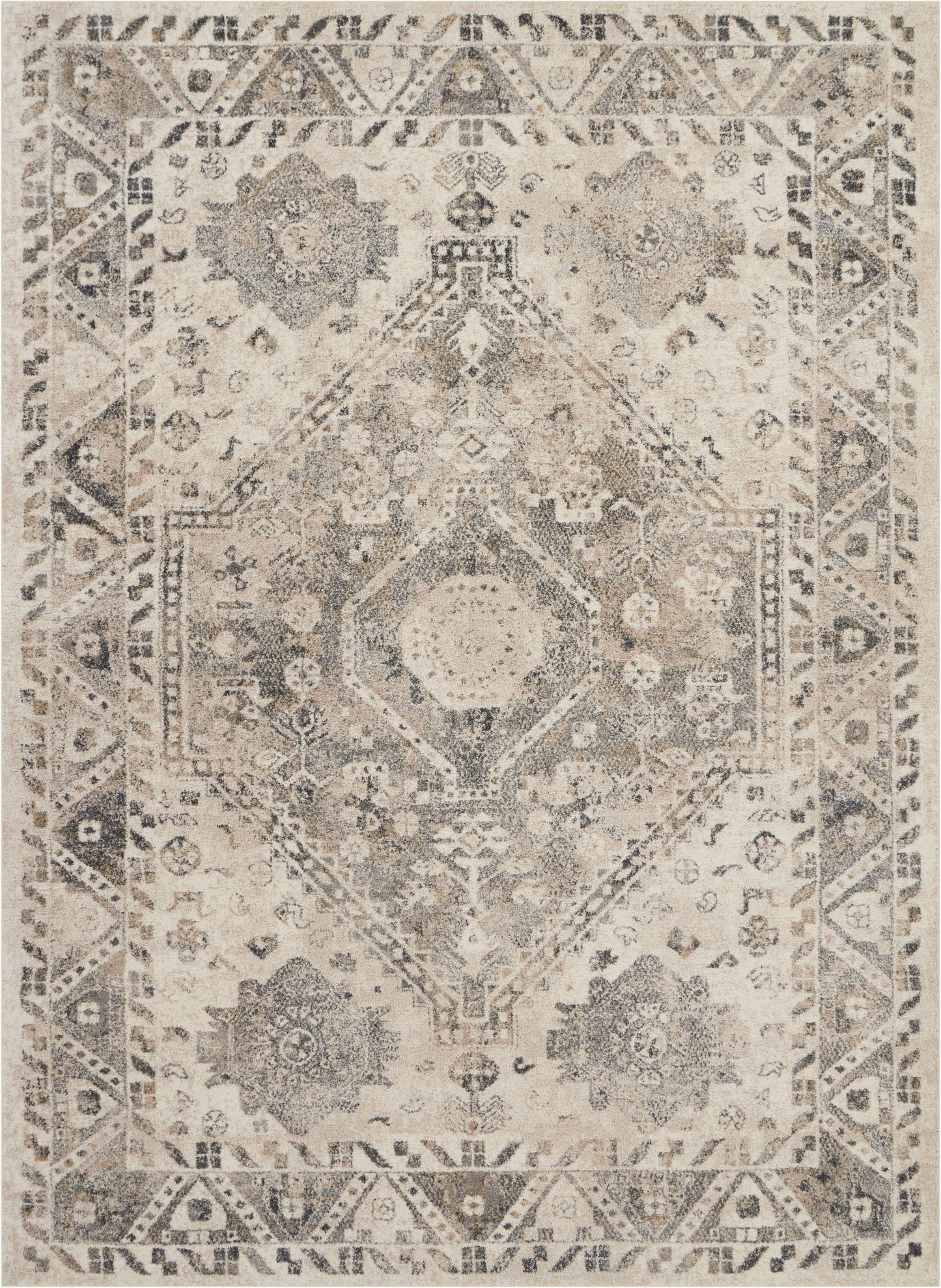 Nourison Fusion 7'10" x 10'6" Cream Grey Vintage Indoor Rug