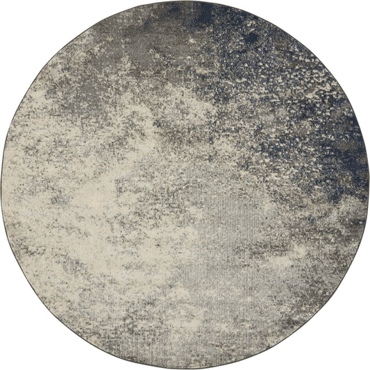 Nourison Passion 8' x Round Charcoal Ivory Modern Indoor Rug