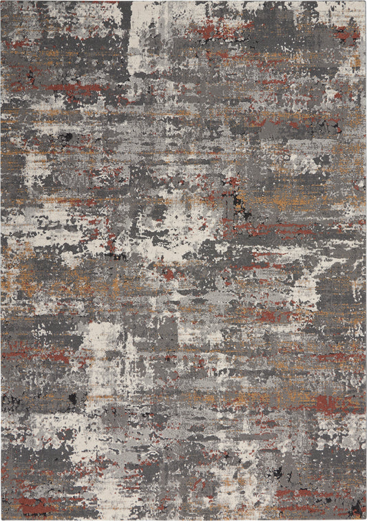 Nourison Tangra 4' x 6' Grey/Multi Modern Indoor Rug