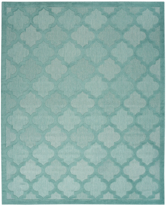 Nourison Easy Care 7' x 10' Aqua Teal Modern Rug