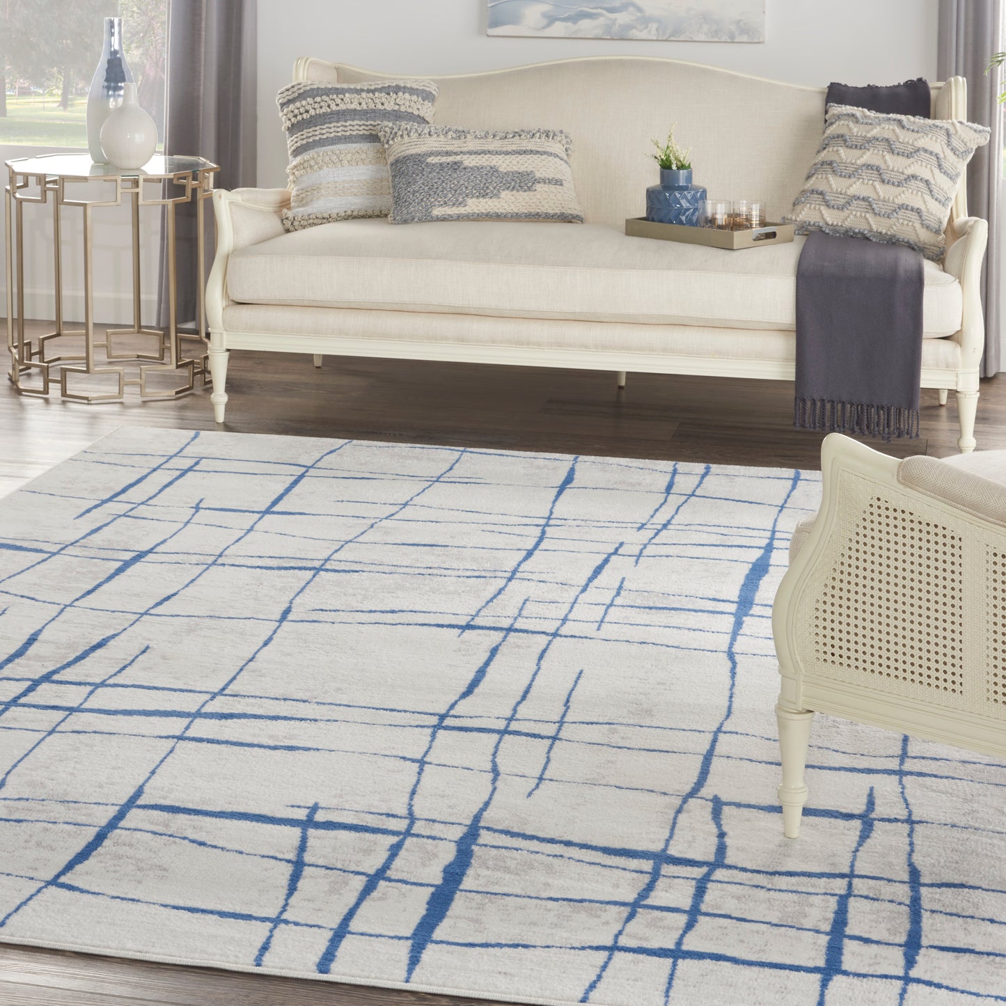 Nourison Whimsicle 8'4" x 11'6" Ivory Blue Modern Indoor Rug